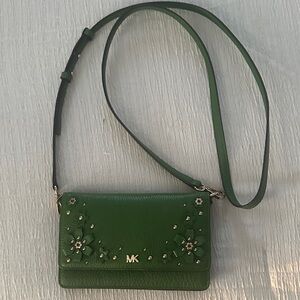 Michael Kors Green Floral Crossbody spring phone Bag